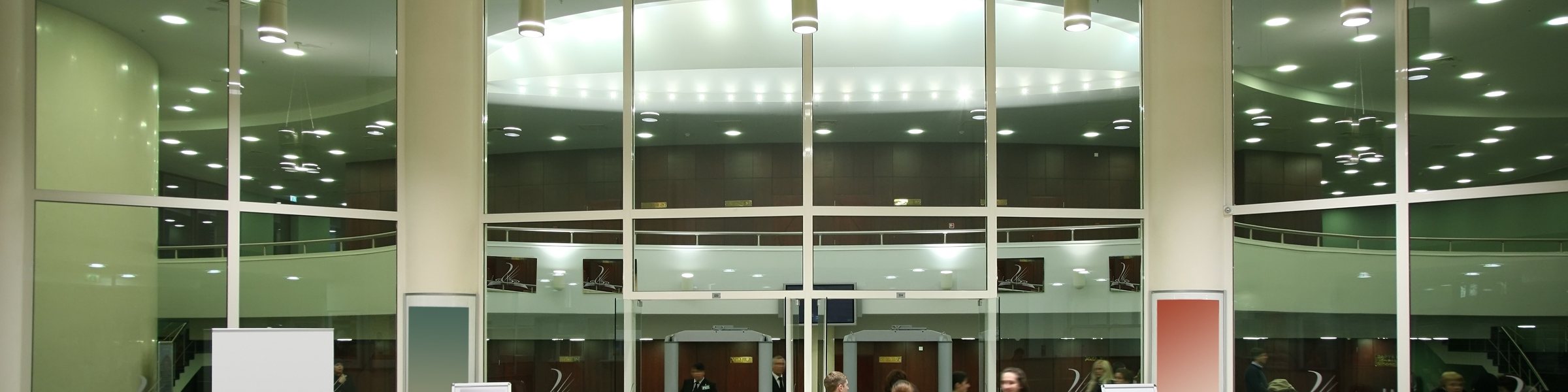 the entrance in the foyer of the concert hall