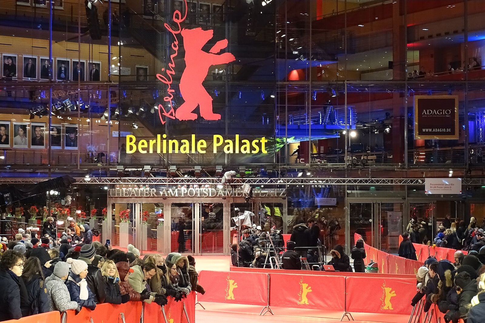 Berlinale Palast and red carpet before opening of Knight of Cups on