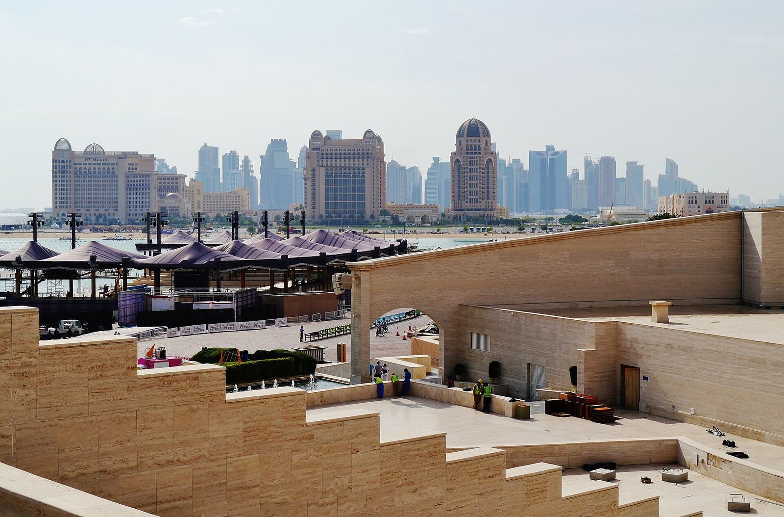 View from the Multi Purpose Hall (Amphitheatre) of Katara Cultural Village, Doha, Qatar