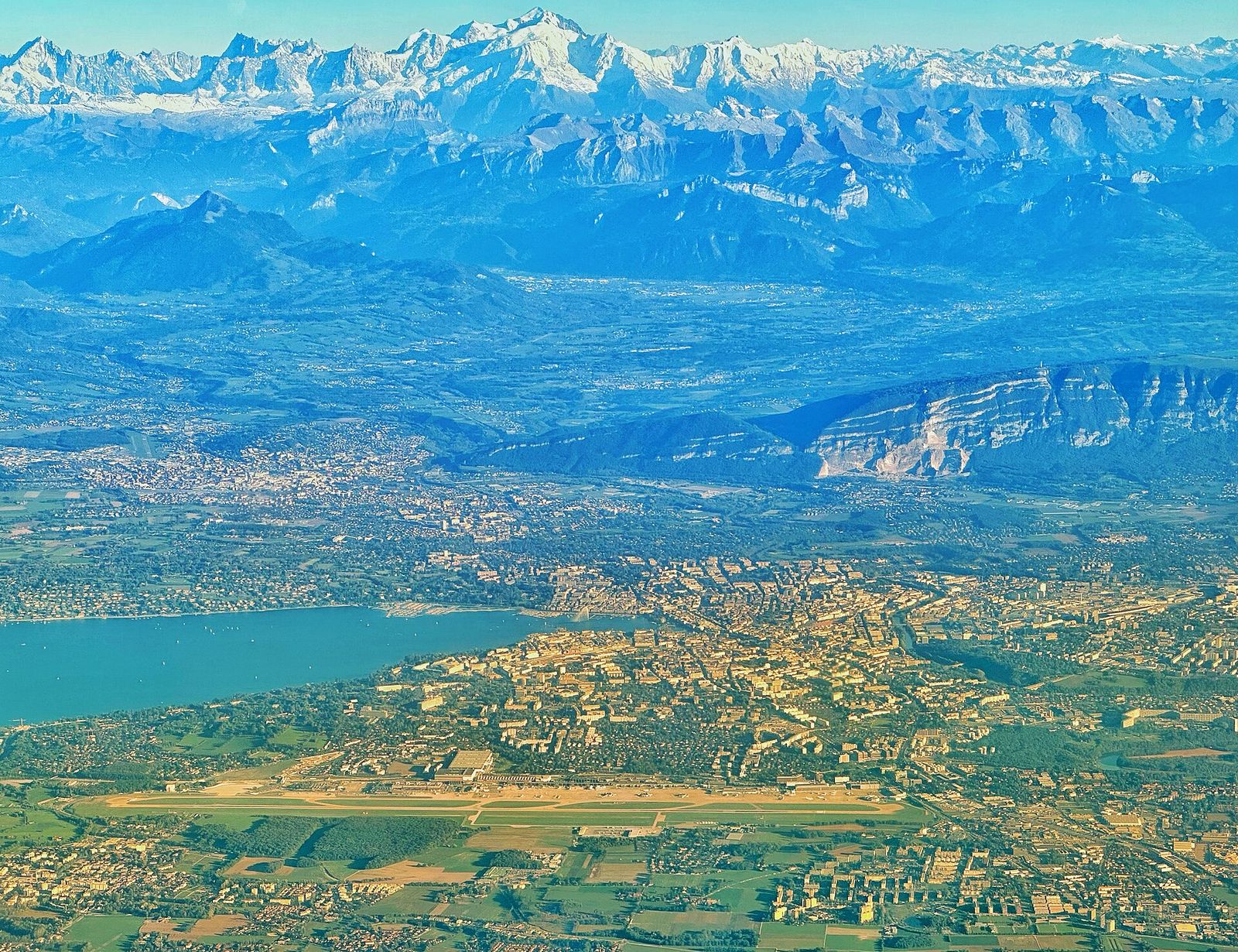 Aerial photographs of Lake Geneva