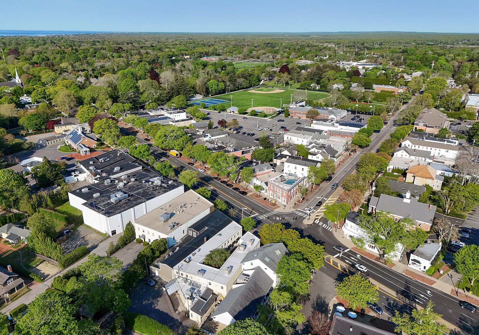 Aerial view of East Hampton, NY, The Hamptons