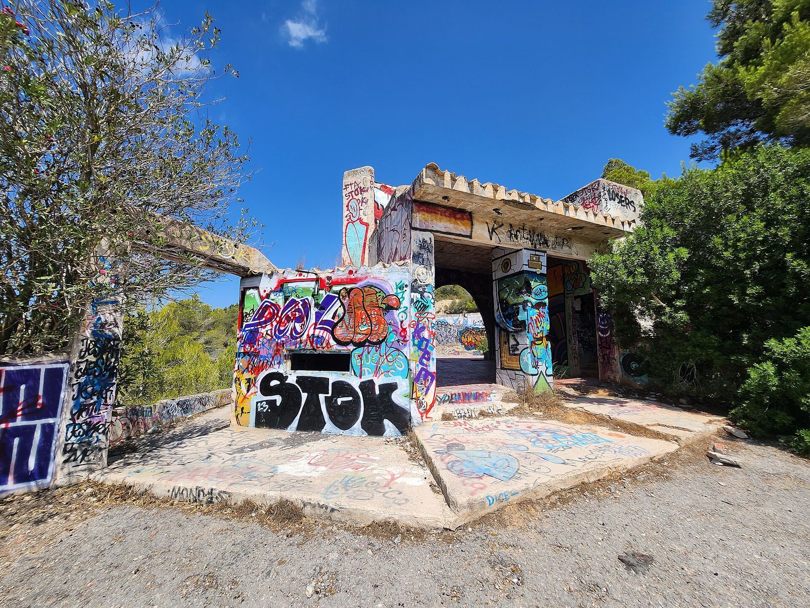 Abandoned Festival Club lies in the hills above San José, Ibiza