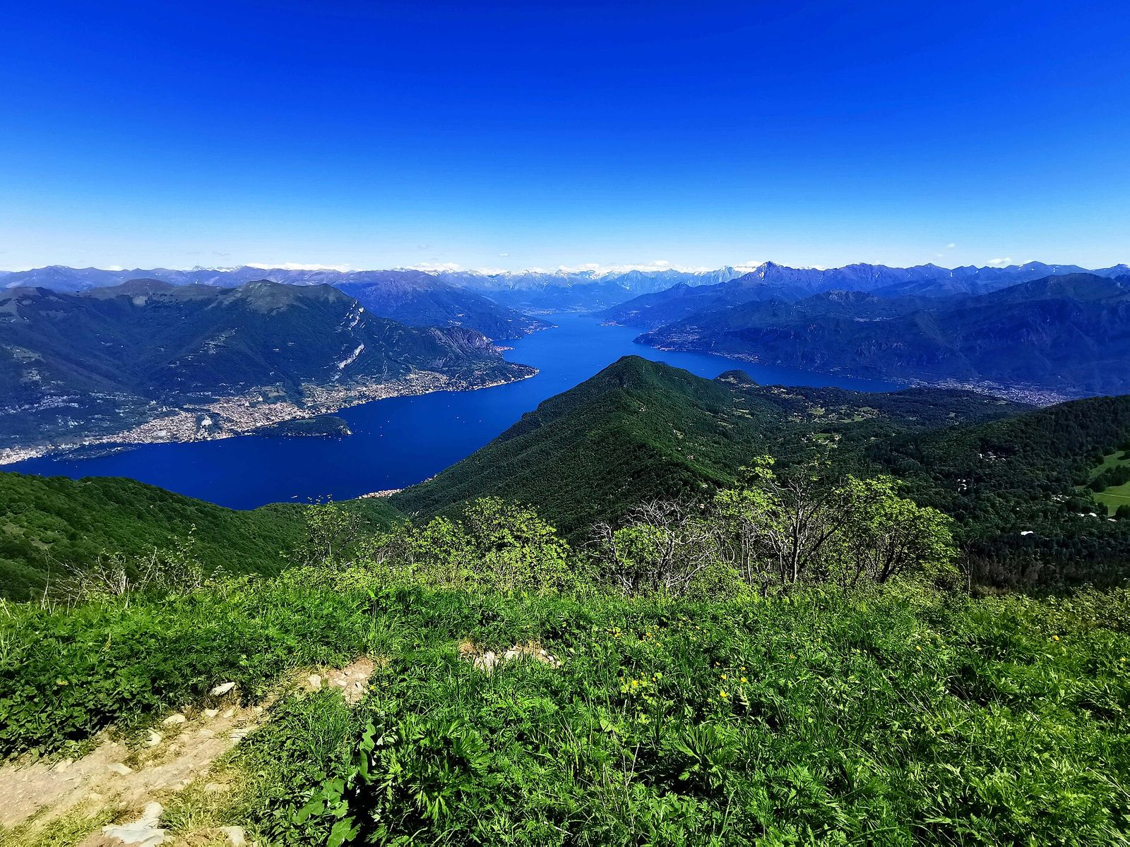 Monte San Primo, 1682 m high, is located between the two branches of Como Lake over Bellagio and is the highest mountain in, Lake Como
