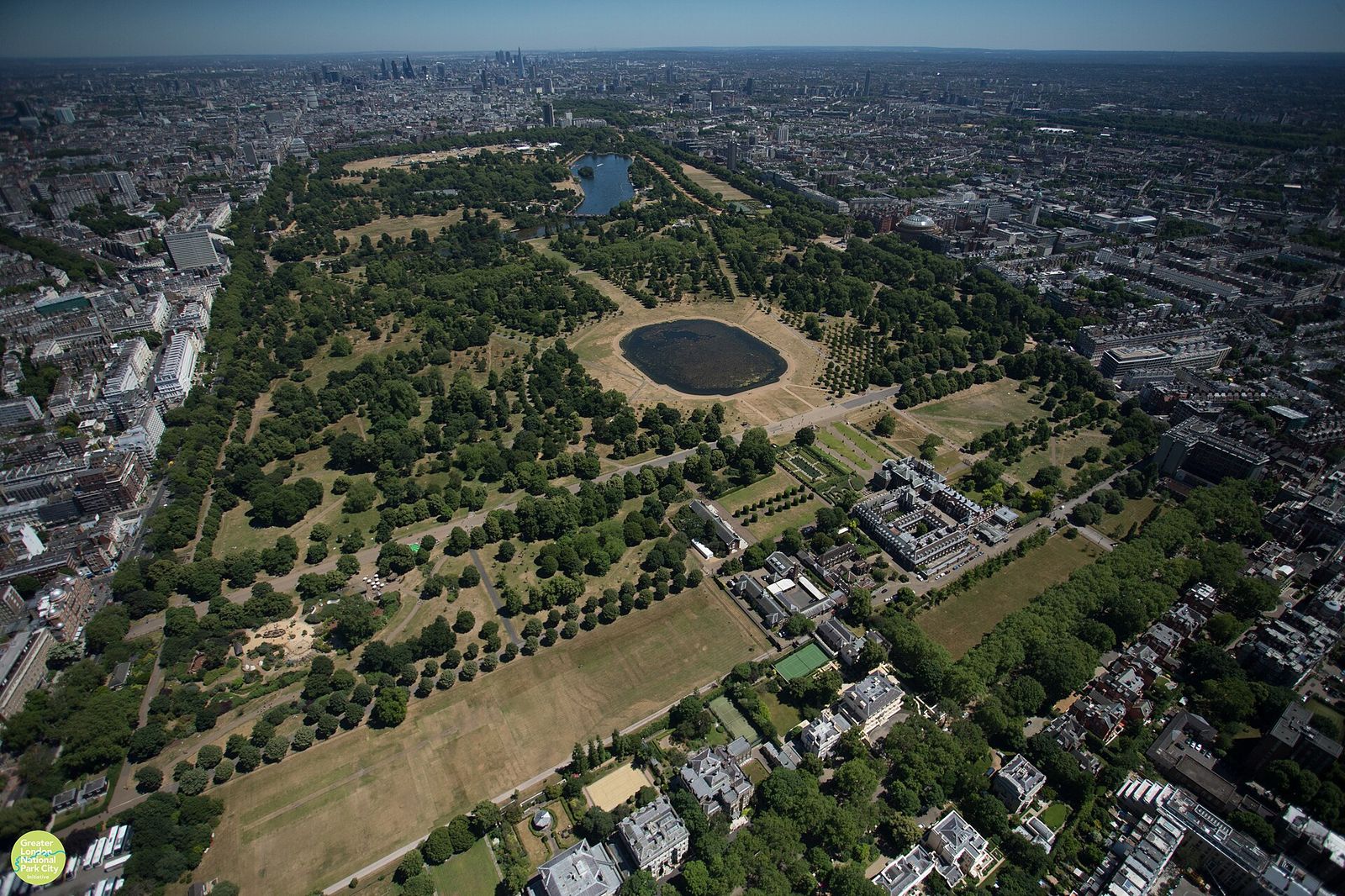 Aerial photograph of Hyde Park, London, courtesy of Luke Massey & the Greater London National Park City Initiative
