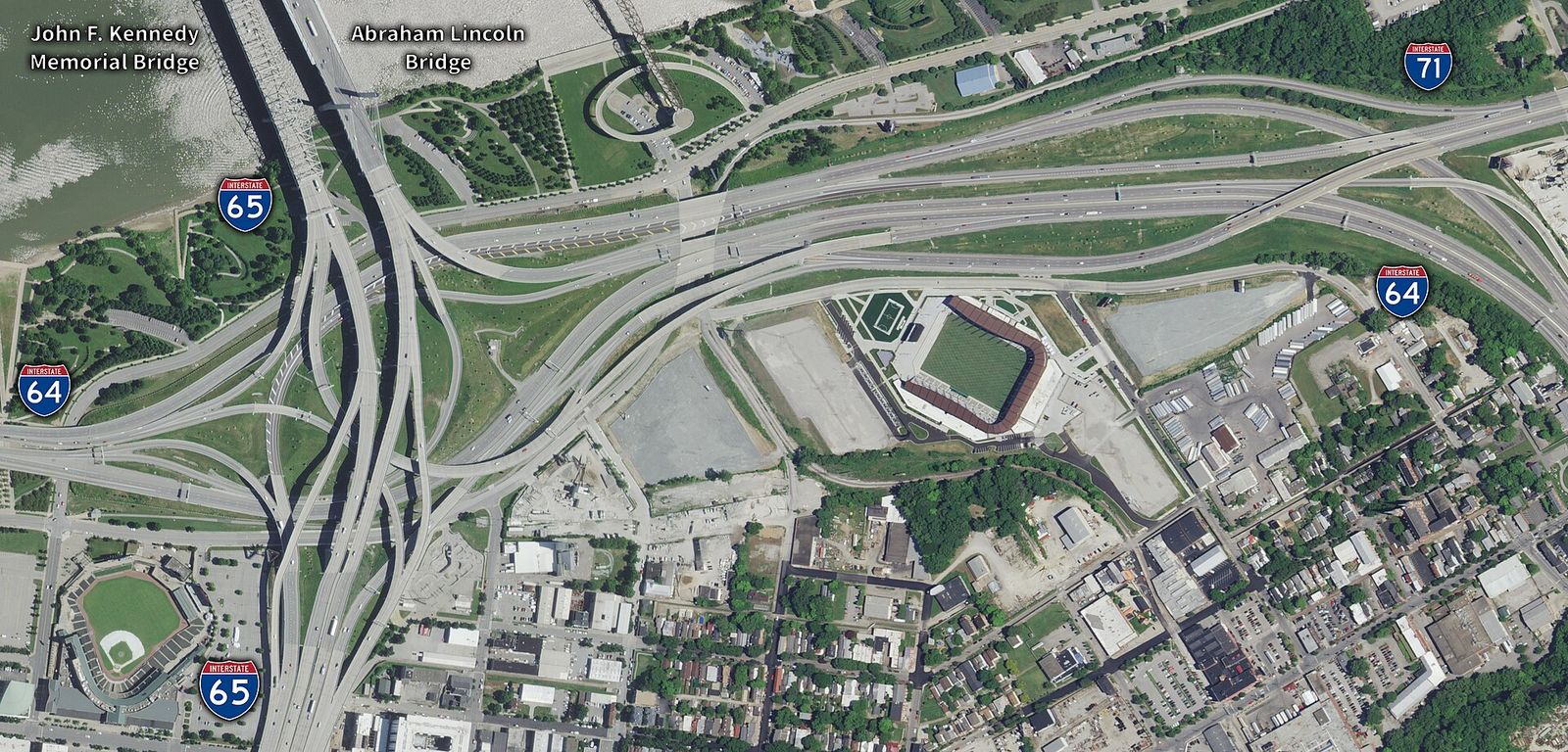 A diagram of the updated Kennedy Interchange in Louisville, Kentucky