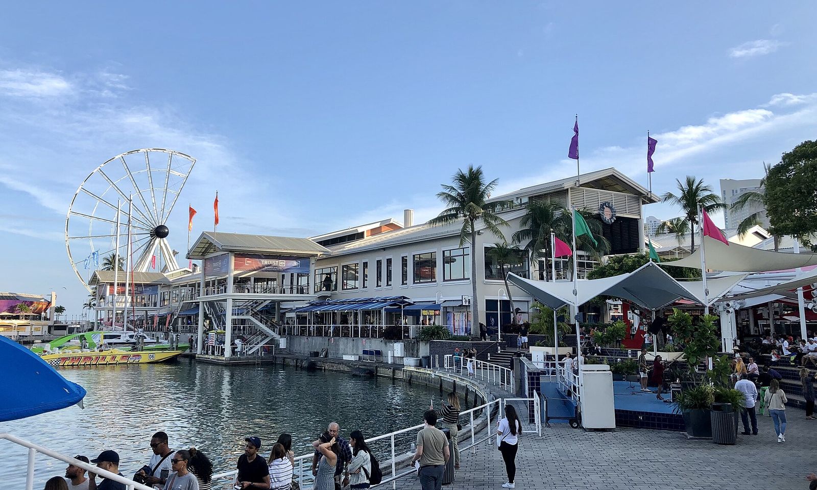 Bayfront Park and Plaza in February 2020, with the Ferris Wheel under construction, Miami