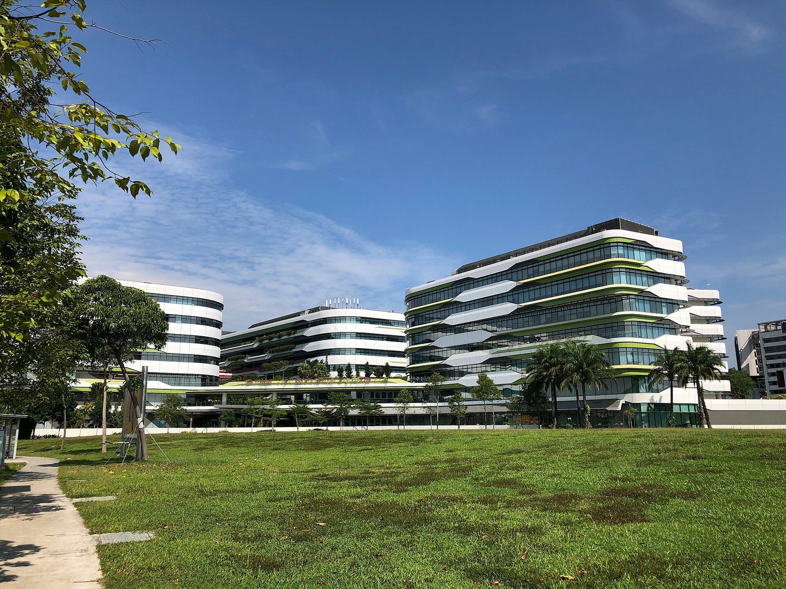 Singapore University of Technology and Design (SUTD) campus photographed from near junction of Somapah Road and Changi South