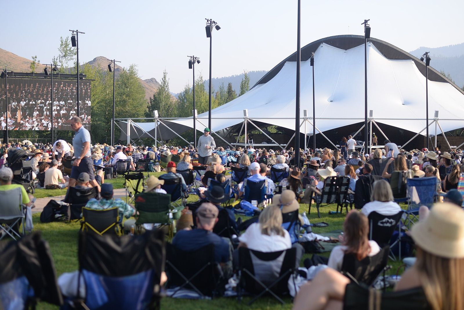Concertgoers at the free summer Sun Valley Music Festival, listening to Brahm's Requiem
