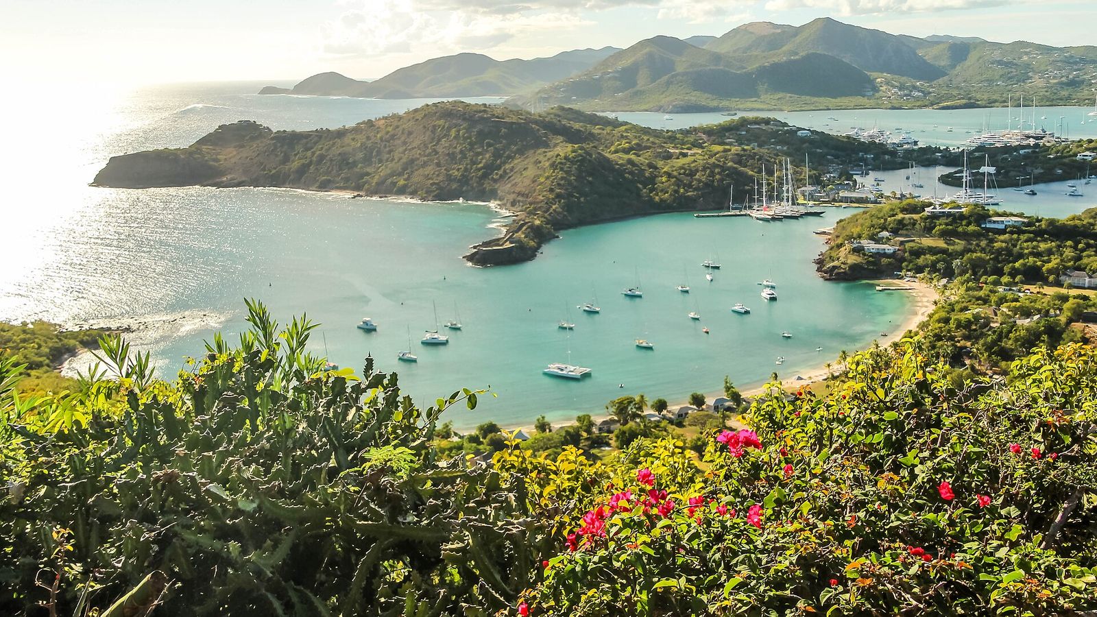 Antigua: View of English Harbour from Shirley’s Heights, Antigua Charter Yacht Show