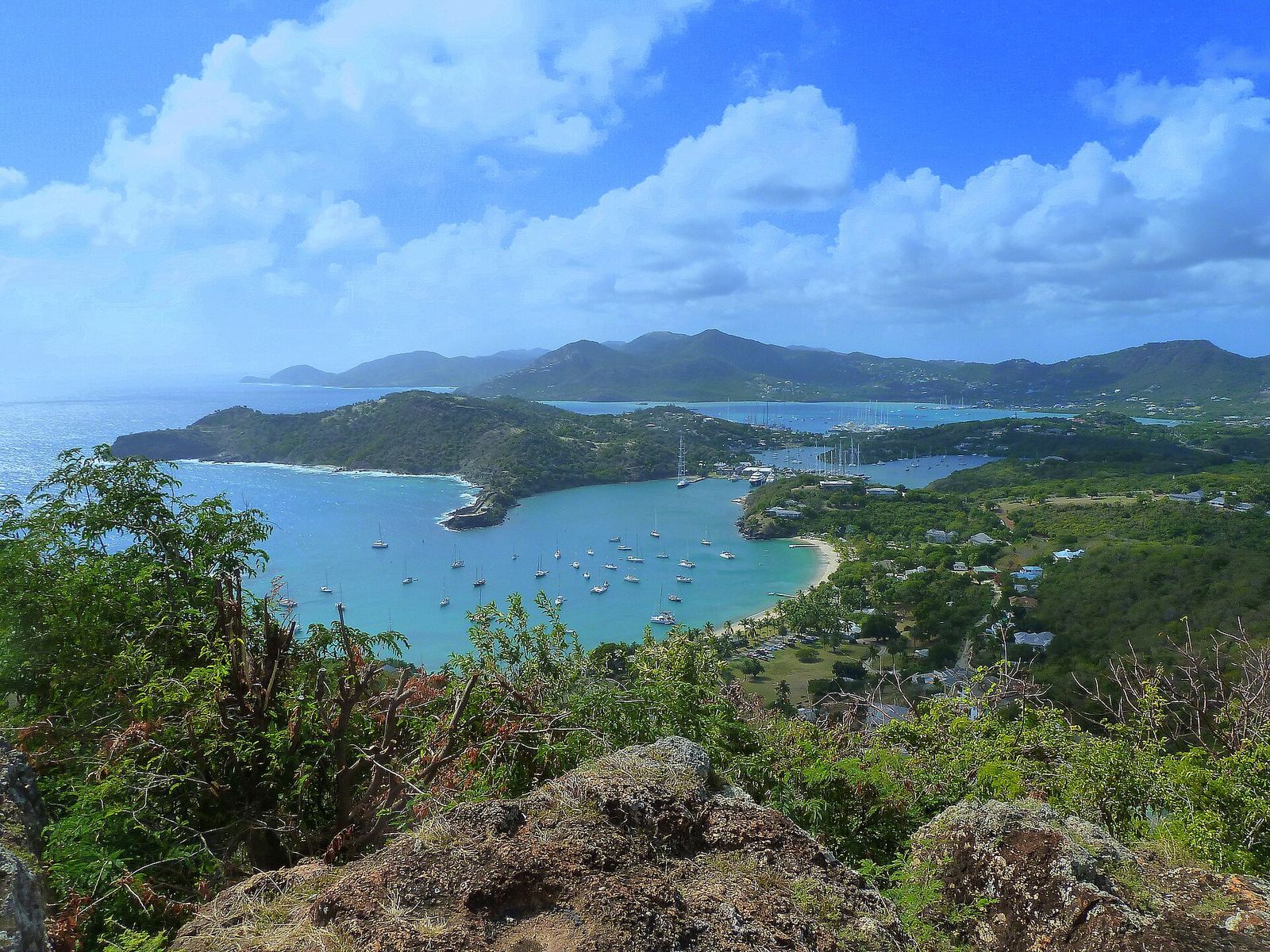 Antigua - View from Shirley Heights - English Harbor - Falmouth Harbor - Galleon Beach, Antigua Sailing Week