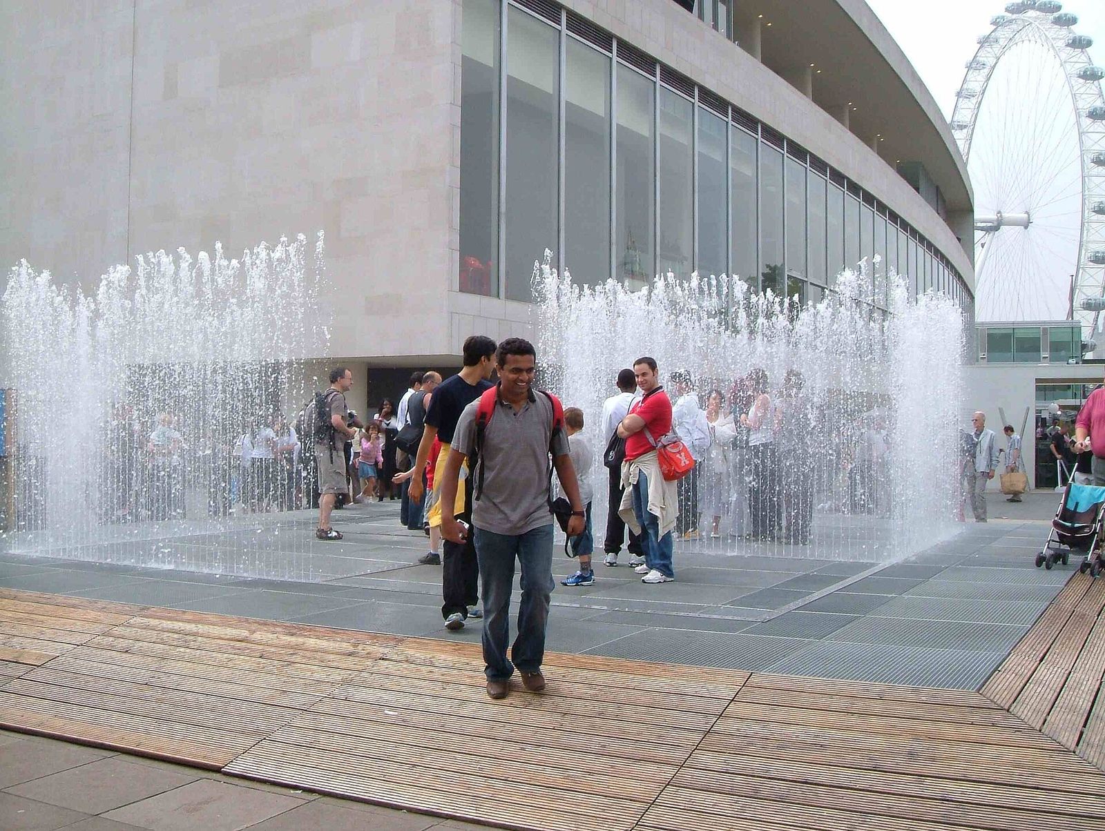 Walk through fountains at the reopening of the Royal Festival Hall, Thames Embankment, London, BAFTA Film Awards