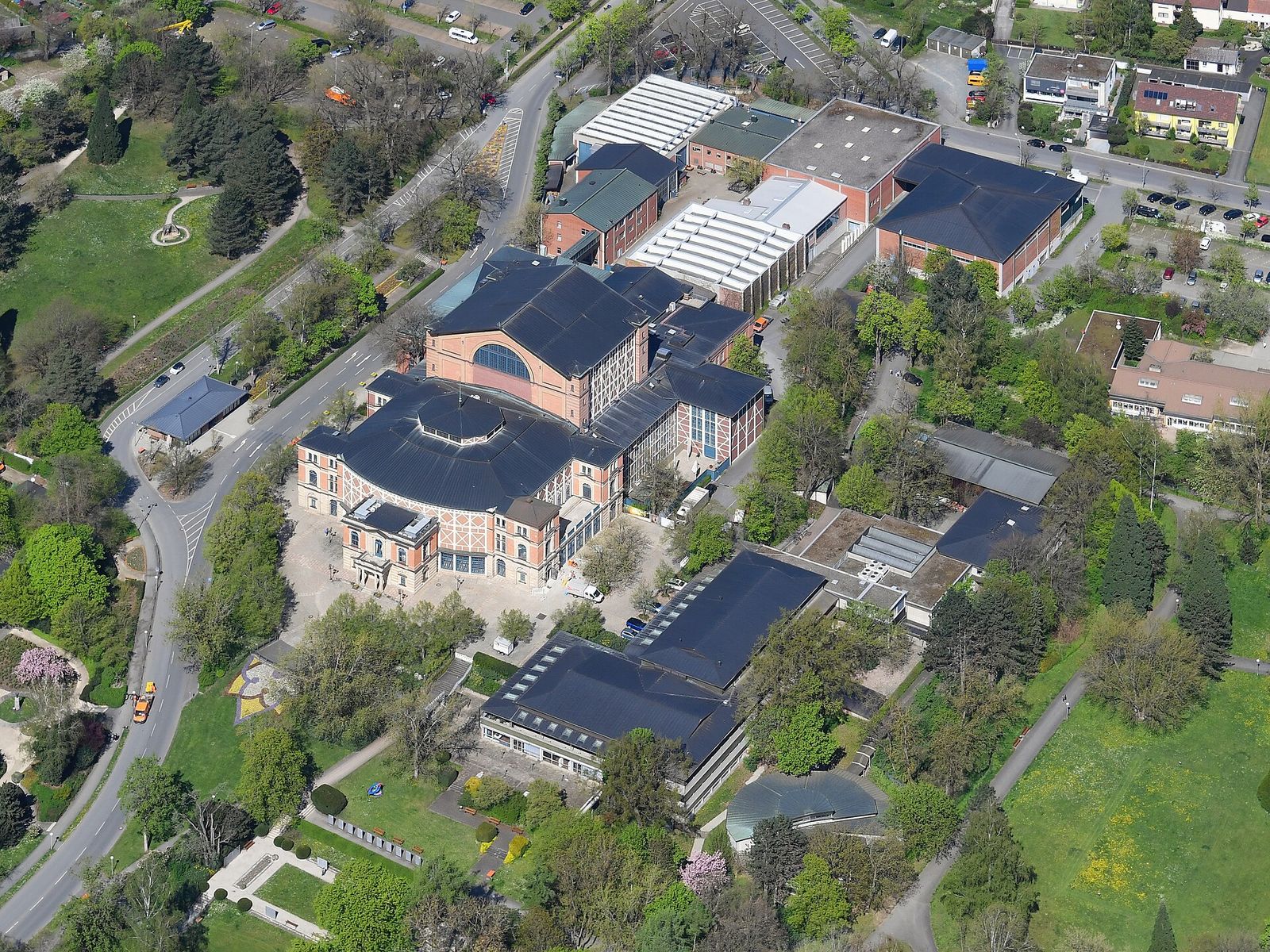 Aerial image of Bayreuth Festspielhaus (view from the southeast, 2024), Bayreuth Festival