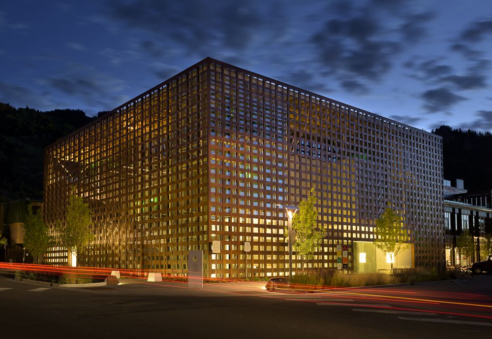 The Aspen Art Museum at dusk, September 2015, Food & Wine Classic in Aspen