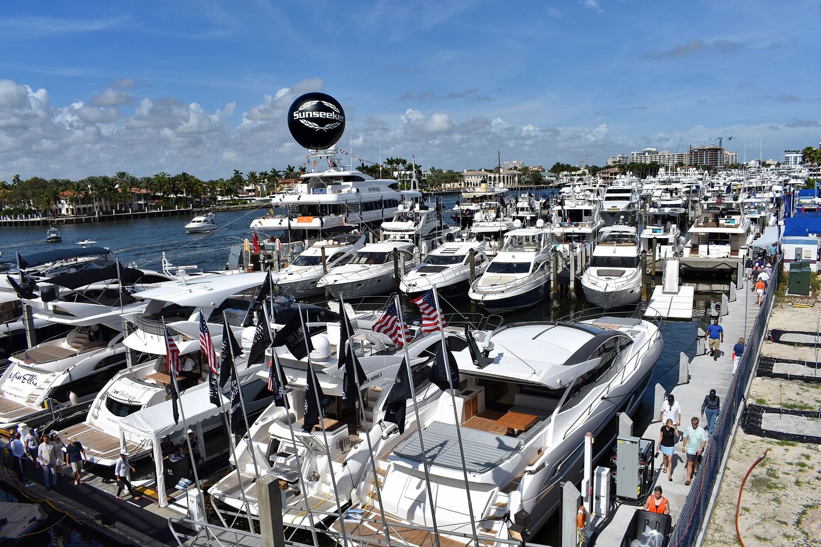 Watercraft on Middle River from the 59th annual Fort Lauderdale International Boat Show