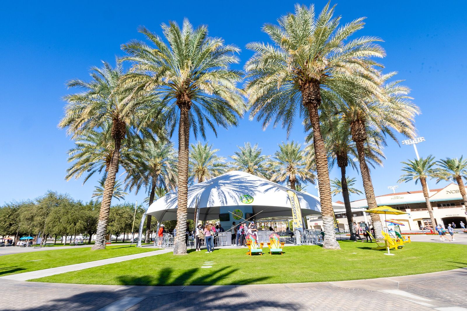 Choura Events Curved Beam Structure at Indian Wells Tennis Garden at 2022 Pickleball Tournament, BNP Paribas Open