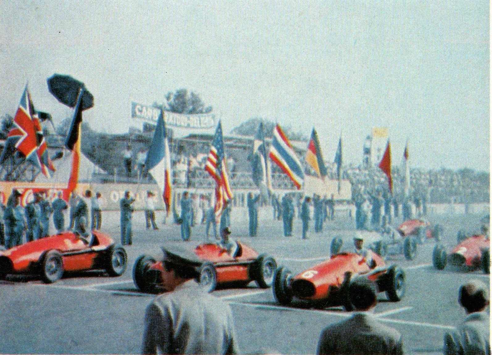 The starting grid for the 1953 Italian Grand Prix at Monza