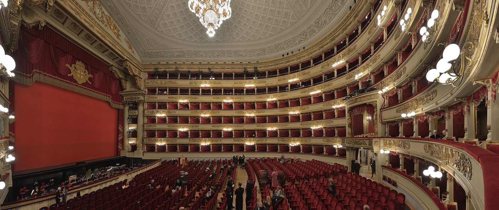 Internal view of the Teatro alla Scala opera house in Milan, Teatro alla Scala Opening Night