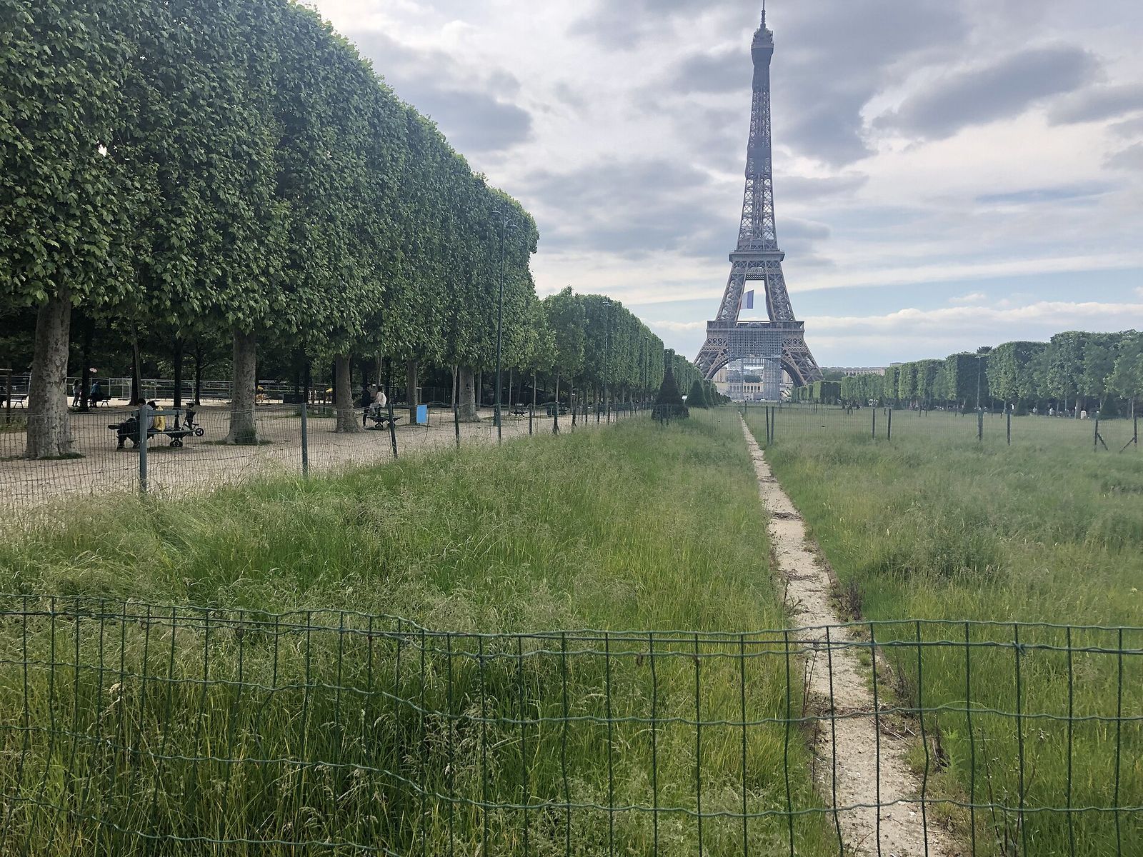 At the Champ de Mars an overgrown lawn, fenced off to the public, due to COVID-19, Longines Paris Eiffel Jumping