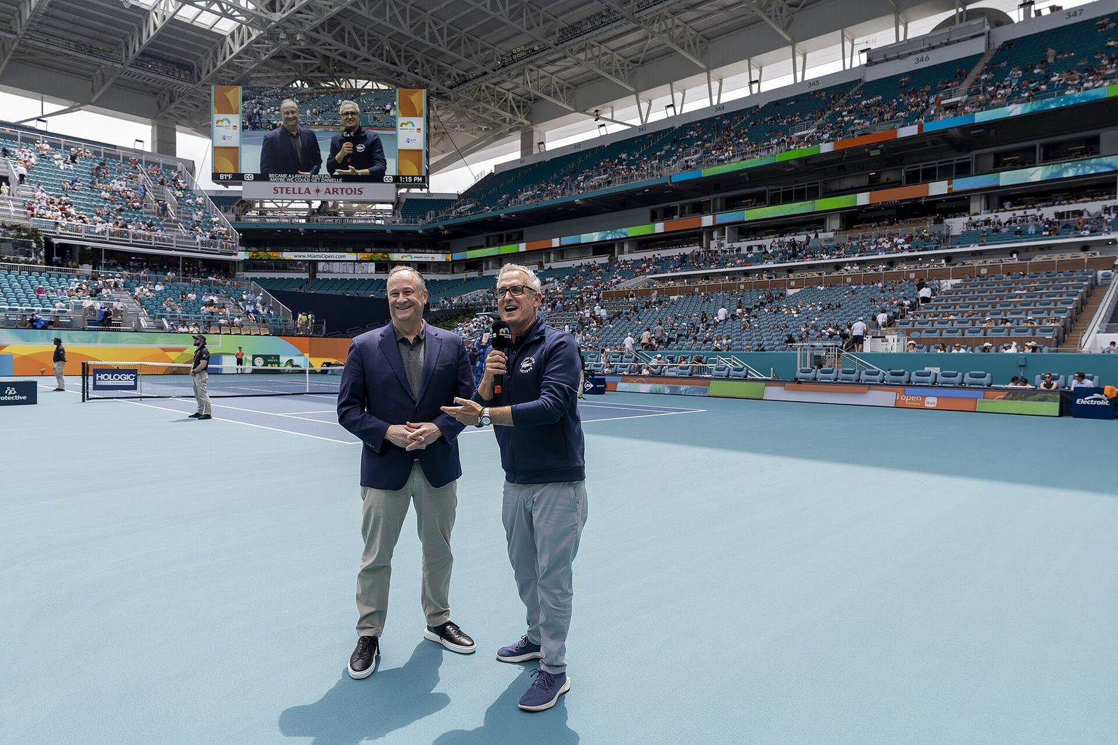Second Gentleman Doug Emhoff attends the women’s singles quarterfinals at the Miami Open Tennis Tournament, Wednesday, March