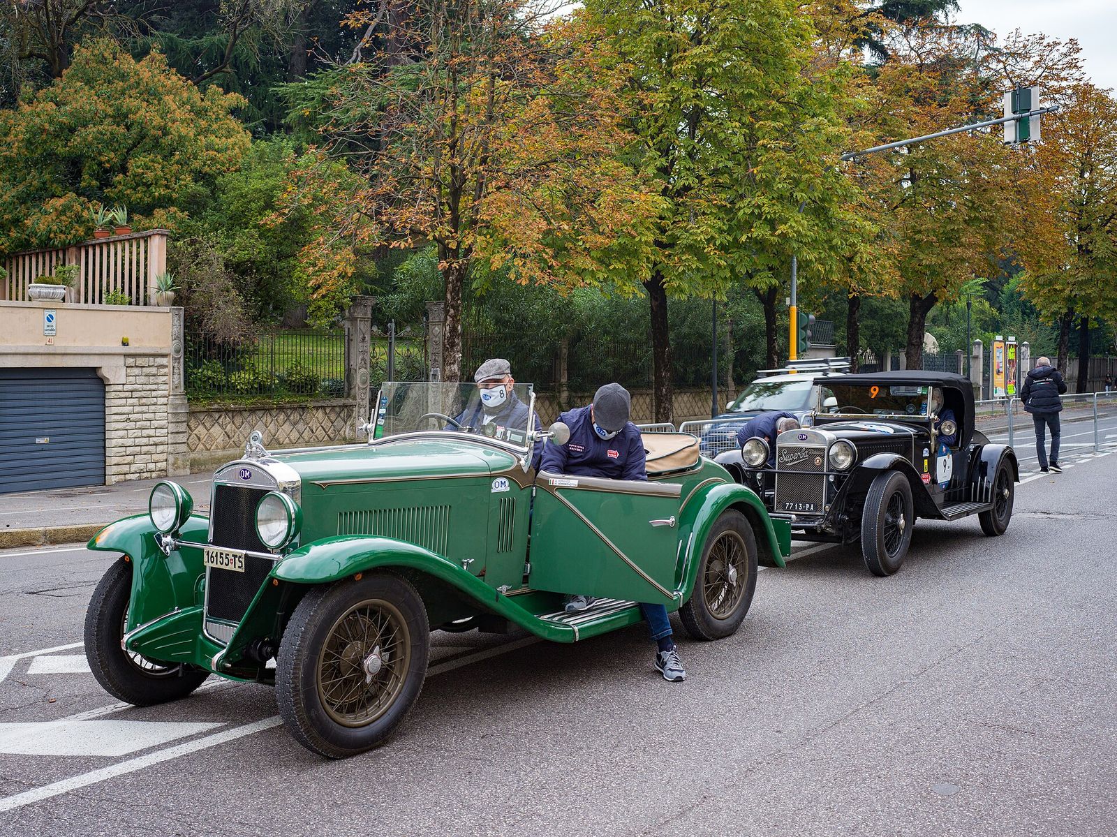 Ready for departure at the Mille Miglia 93th edition 2020 of the number 8, 1000 Miglia