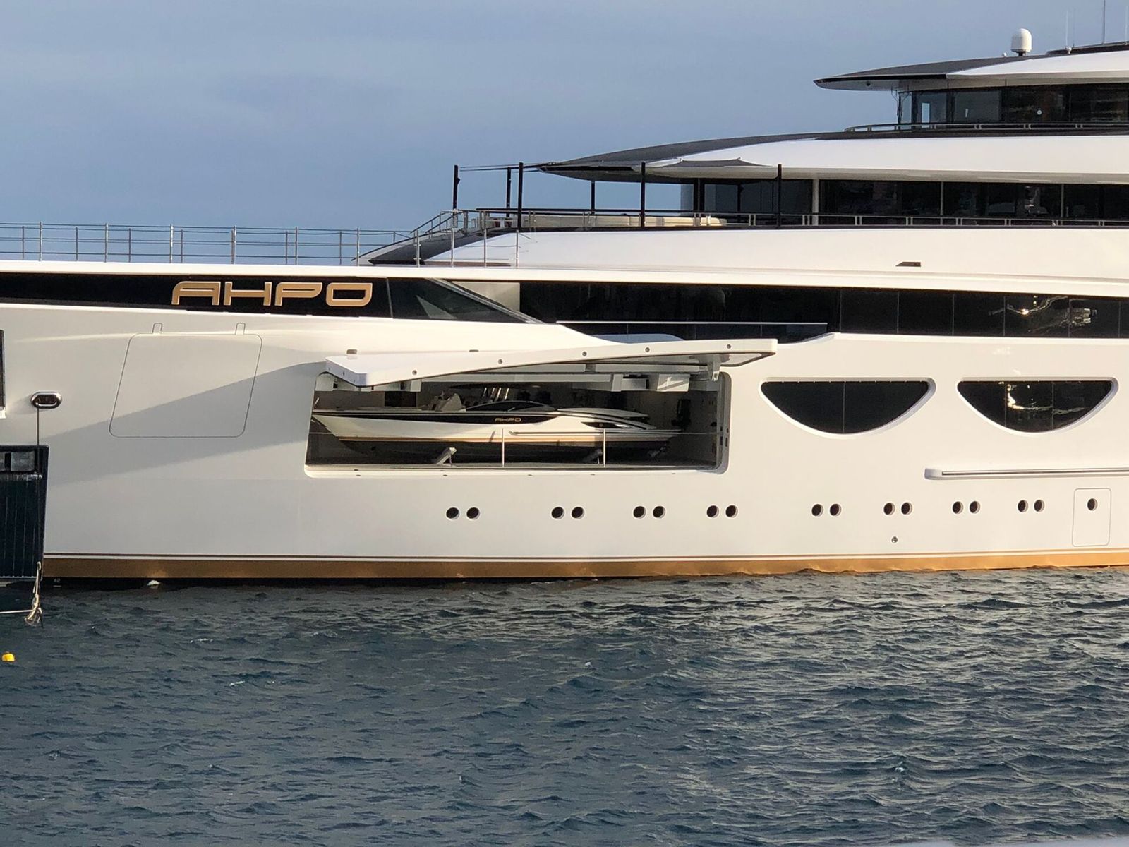 MY Ahpo tender garage at the 2022 Monaco Yacht Show