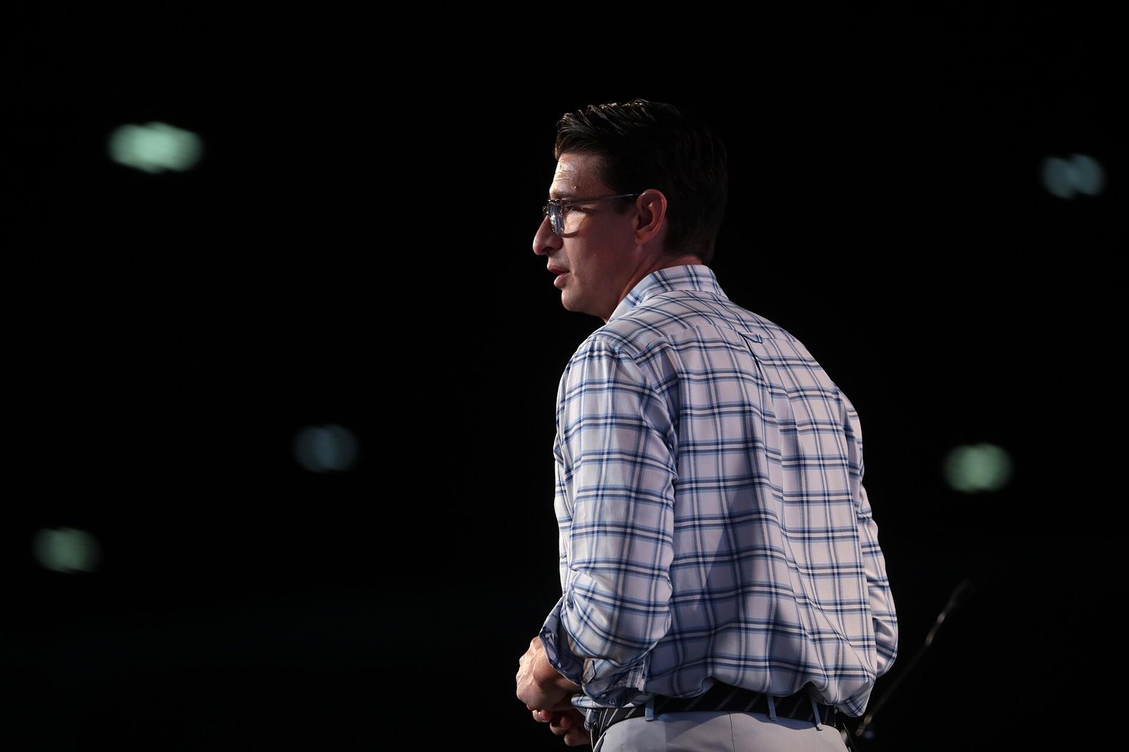 Jaco Booyens speaking with attendees at the 2018 Student Action Summit hosted by Turning Point USA at the Palm Beach County, The Palm Beach Show