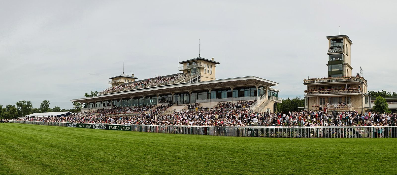 A panoramic view of the Chantilly Racecourse at the 2013 Prix de Diane, in Chantilly, France, Prix de Diane Longines
