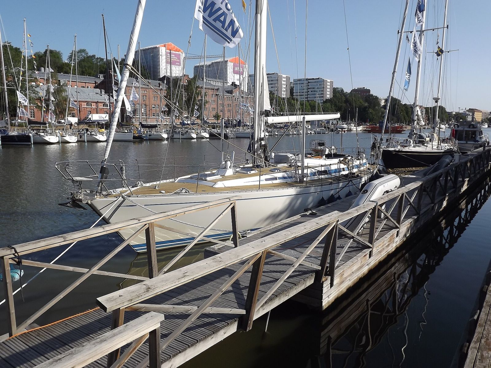 Swan 55-112, s/y Moana built 1992, in the guest harbour of Turku during the Swan European Regatta 22–25 July 2021, Rolex Swan Cup