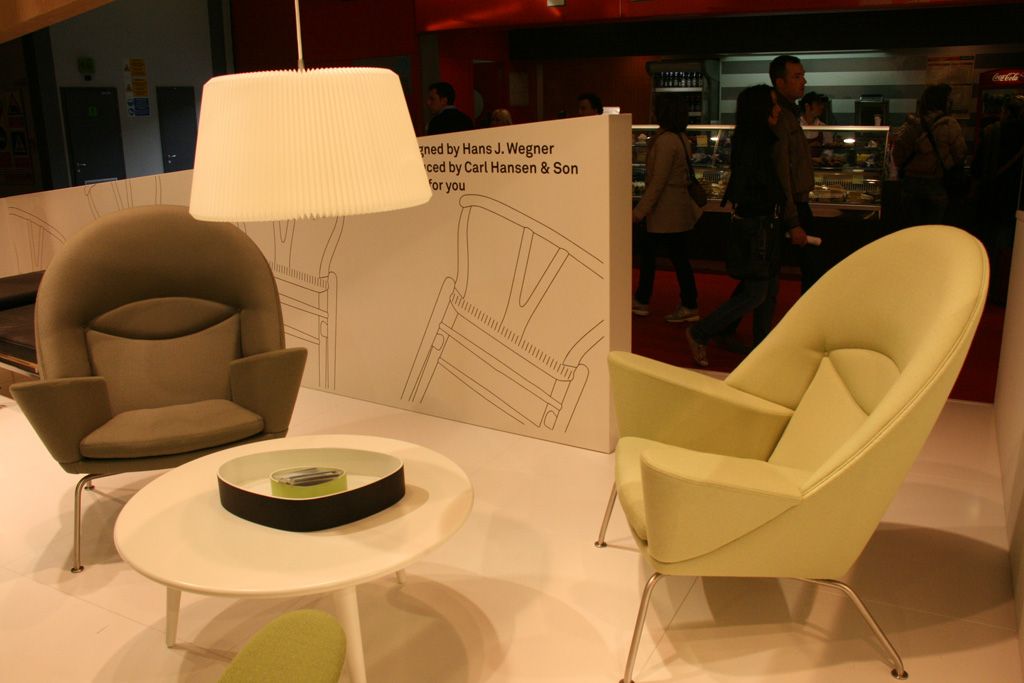 A posthumously produced Hans J. Wegner chair known as CH468 photographed at the Salone del Mobile Milano 2010. source, Salone del Mobile.Milano