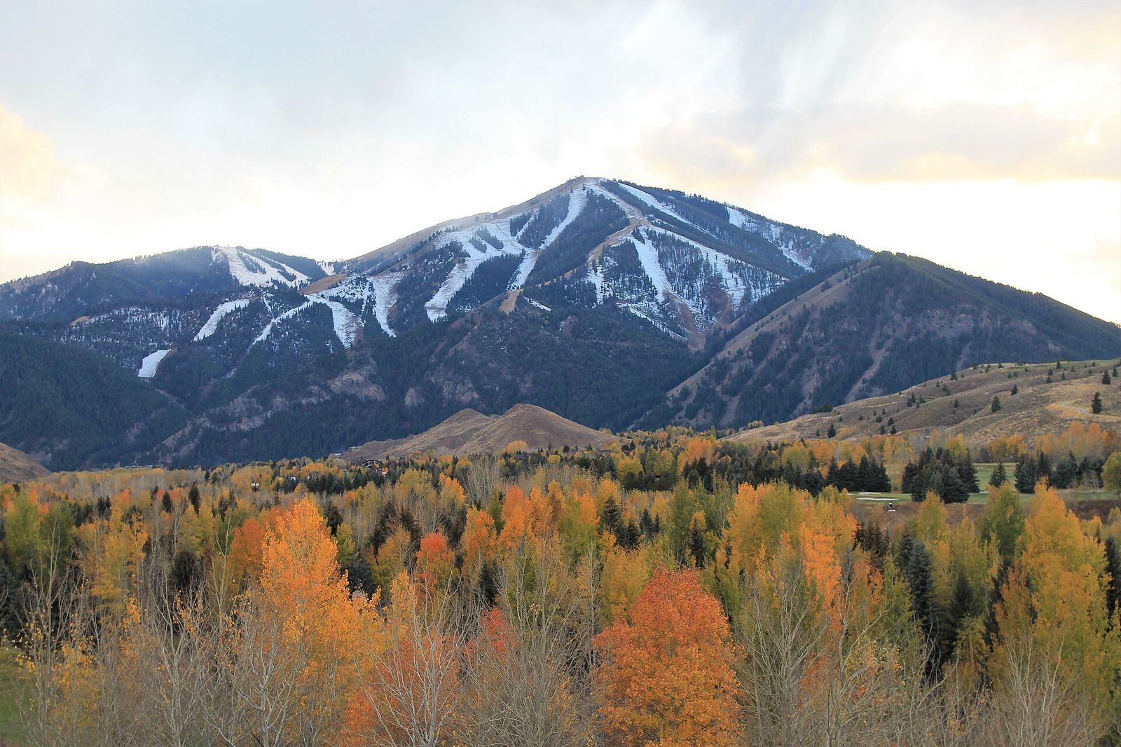 This is a photo of Bald Mountain, as seen from Sun Valley, Idaho, Allen & Company Sun Valley Conference