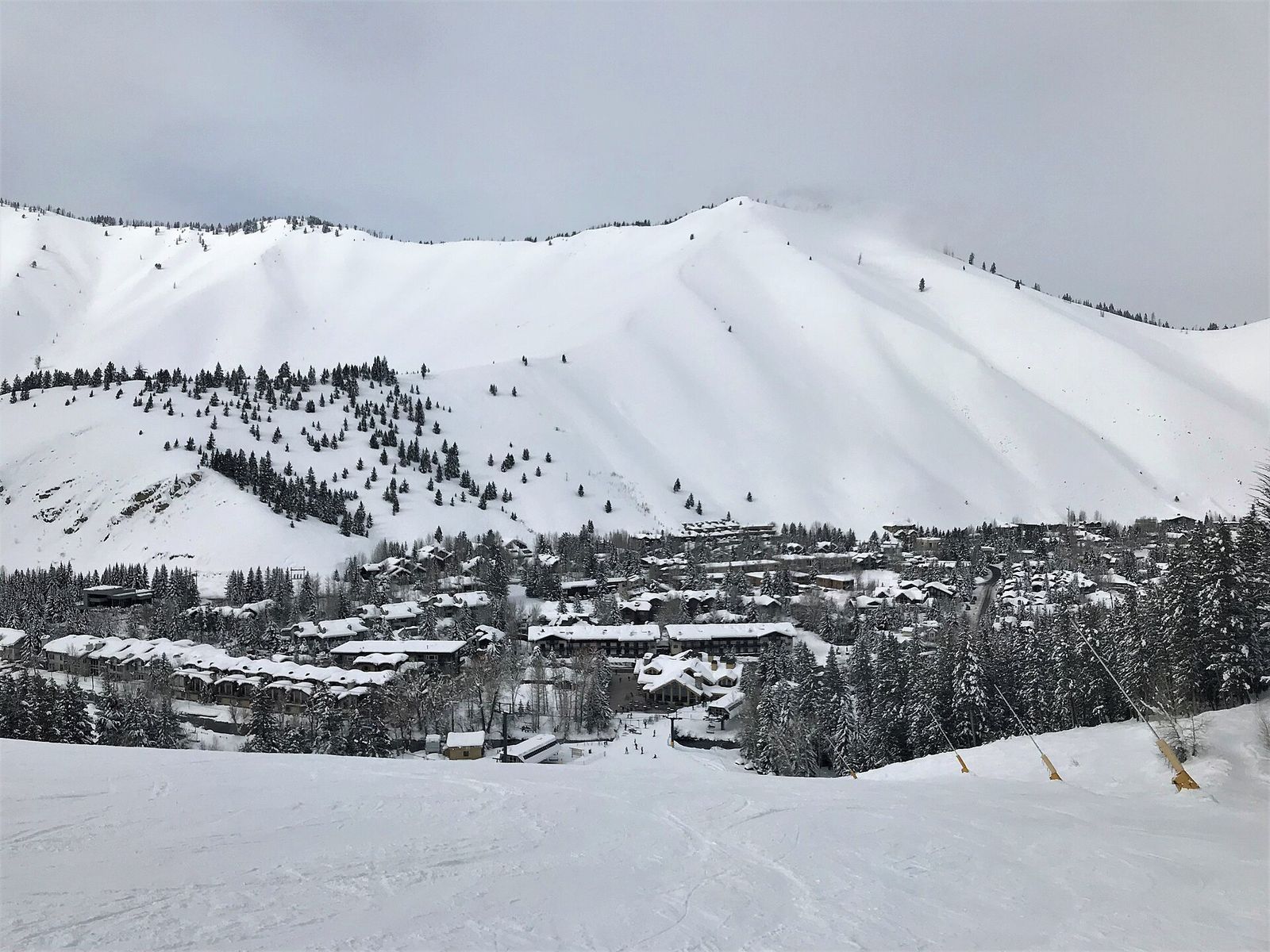 This photo is of Warm Springs ski run on Bald Mountain, home to the U.S. Championships in 2018, Allen & Company Sun Valley Conference