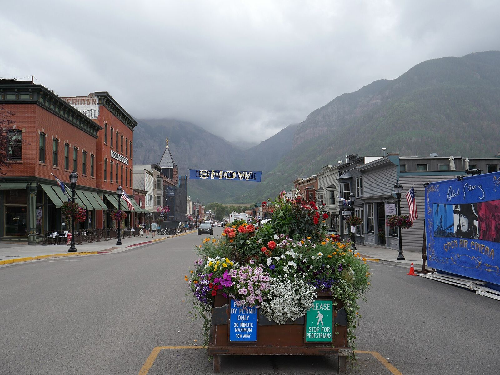 Telluride main street film festival banner, Telluride Film Festival
